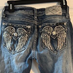 Miss Me Women's Blue Jeans with Embellished Pockets